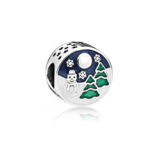 Pandora Snowy Wonderland Charm Blue & Green Enamel